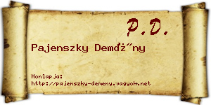 Pajenszky Demény névjegykártya